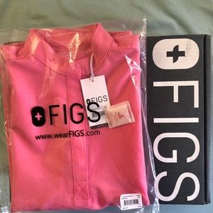 FIGS NEON PINK RAFAELA TOP XXS